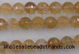 CCR154 15.5 inches 9mm faceted round natural citrine gemstone beads