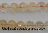 CCR155 15.5 inches 10mm faceted round natural citrine beads