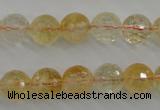 CCR156 15.5 inches 11mm faceted round natural citrine beads