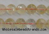 CCR157 15.5 inches 12mm faceted round natural citrine beads