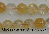 CCR158 15.5 inches 13mm faceted round natural citrine beads