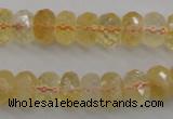 CCR163 15.5 inches 7*12mm faceted rondelle natural citrine beads