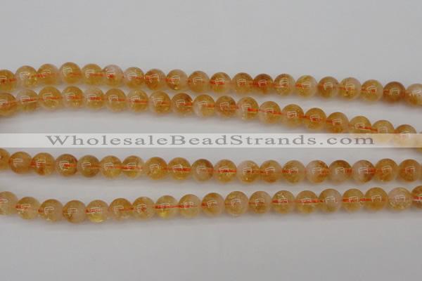 CCR166 15.5 inches 8mm round natural citrine beads wholesale