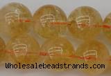 CCR169 15.5 inches 14mm round natural citrine beads wholesale