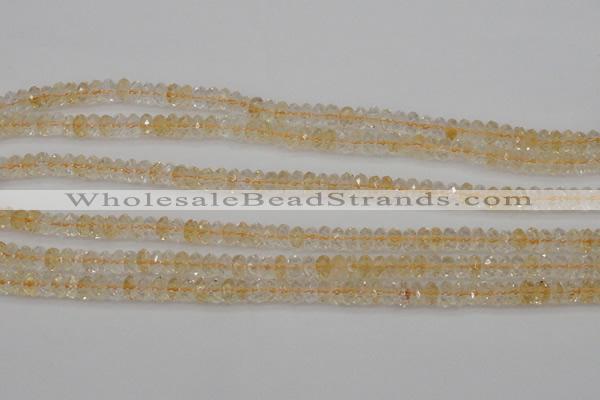 CCR172 15.5 inches 4*6mm faceted rondelle natural citrine beads