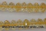 CCR174 15.5 inches 5*8mm faceted rondelle natural citrine beads