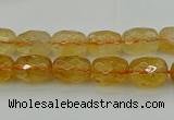 CCR178 15.5 inches 8*12mm faceted drum citrine gemstone beads