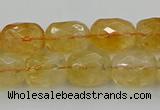 CCR180 15.5 inches 11*14mm faceted drum citrine gemstone beads