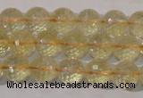 CCR203 15.5 inches 10mm faceted round natural citrine gemstone beads