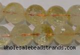 CCR205 15.5 inches 14mm faceted round natural citrine gemstone beads