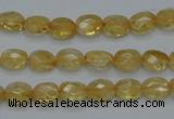 CCR21 15.5 inches 6*7mm faceted oval natural citrine gemstone beads