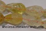 CCR212 15.5 inches 13*18mm faceted teardrop citrine gemstone beads