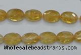 CCR22 15.5 inches 8*12mm faceted oval natural citrine gemstone beads