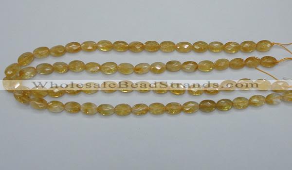 CCR22 15.5 inches 8*12mm faceted oval natural citrine gemstone beads