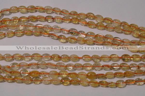 CCR228 15.5 inches 6*9mm oval natural citrine gemstone beads