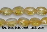 CCR23 15.5 inches 10*14mm faceted oval natural citrine gemstone beads