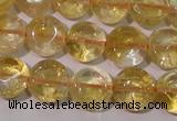 CCR231 15.5 inches 10mm flat round natural citrine gemstone beads