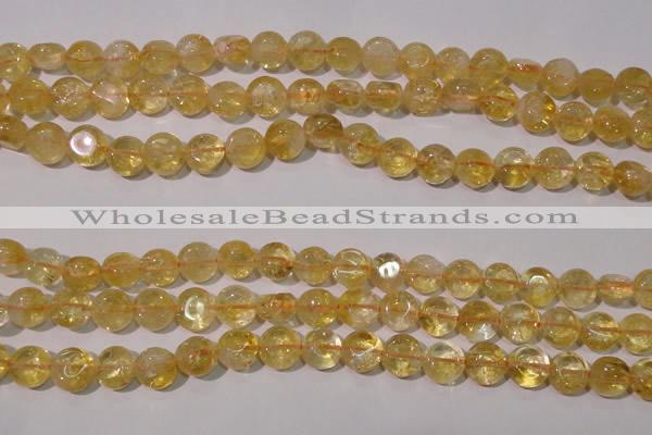 CCR231 15.5 inches 10mm flat round natural citrine gemstone beads