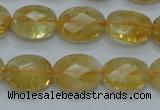 CCR24 15.5 inches 12*16mm faceted oval natural citrine gemstone beads