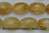 CCR25 15.5 inches 14*19mm faceted oval natural citrine gemstone beads