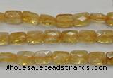 CCR26 15.5 inches 6*7mm faceted rectangle natural citrine beads