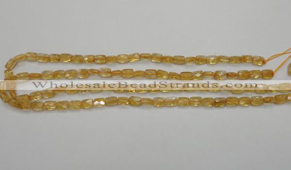 CCR26 15.5 inches 6*7mm faceted rectangle natural citrine beads