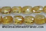 CCR28 15.5 inches 11*13mm faceted rectangle natural citrine beads