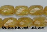 CCR29 15.5 inches 12*16mm faceted rectangle natural citrine beads