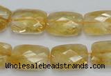 CCR30 15.5 inches 13*18mm faceted rectangle natural citrine beads