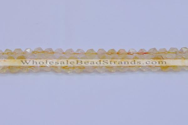 CCR311 15.5 inches 6mm faceted nuggets citrine gemstone beads