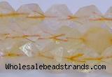 CCR313 15.5 inches 10mm faceted nuggets citrine gemstone beads