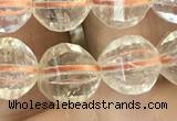 CCR323 15.5 inches 10mm faceted round natural citrine beads