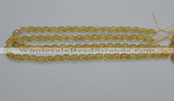 CCR33 15.5 inches 8*10mm faceted rice natural citrine gemstone beads