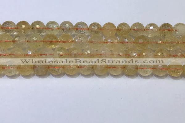 CCR342 15.5 inches 10mmm faceted round citrine beads wholesale