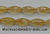 CCR36 15.5 inches 8*16mm faceted rice natural citrine gemstone beads