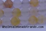 CCR371 15.5 inches 6mm round matte citrine beads wholesale