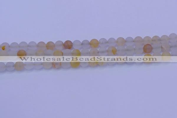 CCR371 15.5 inches 6mm round matte citrine beads wholesale