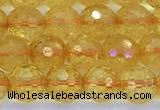 CCR385 15 inches 6mm faceted round citrine beads wholesale