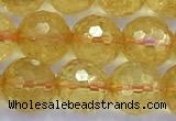 CCR386 15 inches 8mm faceted round citrine beads wholesale