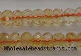 CCR51 15.5 inches 4*6mm faceted rondelle natural citrine beads