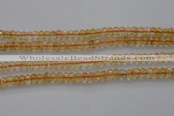 CCR51 15.5 inches 4*6mm faceted rondelle natural citrine beads