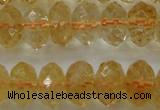 CCR53 15.5 inches 6*10mm faceted rondelle natural citrine beads