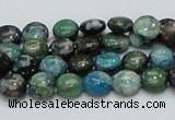 CCS14 15.5 inches 8mm flat round natural chrysocolla gemstone beads