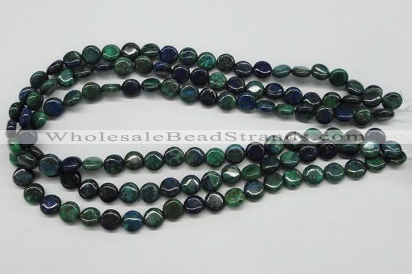 CCS160 15.5 inches 10mm flat round dyed chrysocolla gemstone beads