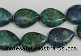 CCS173 15.5 inches 13*18mm flat teardrop dyed chrysocolla gemstone beads