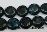 CCS434 15.5 inches 14mm flat round dyed chrysocolla gemstone beads