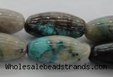 CCS45 15.5 inches 15*30mm rice natural chrysocolla gemstone beads