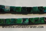 CCS611 15.5 inches 6*6mm cube dyed chrysocolla gemstone beads