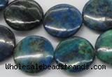 CCS64 16 inches 20mm flat round dyed chrysocolla gemstone beads