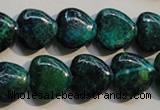 CCS651 15.5 inches 15*15mm heart dyed chrysocolla gemstone beads